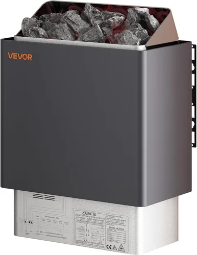 Vista 10 de VEVOR - Calefactor de sauna, estufa eléctrica de 9 kW, 220 V, calefactor de baño de vapor con controlador digital externo, temporizador de 3 h