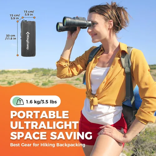 Vista 8 de KingCamp Colchoneta de dormir para camping, colchoneta inflable ultraligera conectable, colchón de camping con almohada integrada de 6.3 pulgadas