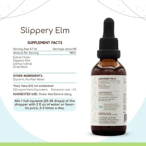 Vista 3 de HerbEra Slippery Elm B60 - Tintura de extracto de hierbas sin alcohol, gotas líquidas concentradas, olmo resbaladizo natural (Ulmus Rubra) 2 onzas