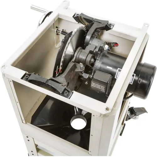 Vista 8 de Shop Fox W1837 Sierra de mesa híbrida con soporte abierto, 10", 2 hp