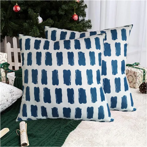 Vista 20 de Funda de almohada decorativa para sofá, funda de almohada Accent Carra, 12 x 24 pulgadas, hexagonal, geométrico, panal de abeja, azul marino