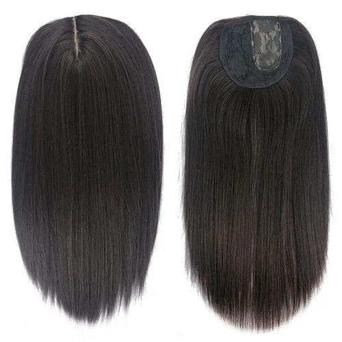 Vista 5 de YYDS Mezcla natural Snythetic, para mujer, pérdida de cabello, parte derecha, de seda, con clip (12# marrón cálido)