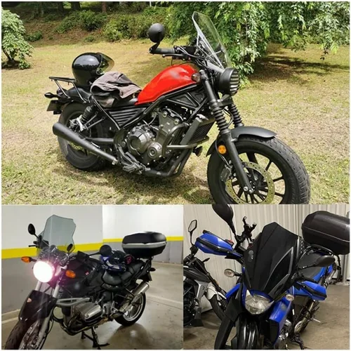 Vista 3 de Compatible con CFMOTO CLX700 - Parabrisas ajustable universal compatible con parabrisas de motocicleta MT07 MT09 (color A-transparente)