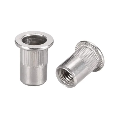 Vista 10 de uxcell M3 304 Tuercas de remache de acero inoxidable Inserto de cabeza plana 10 PC