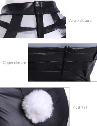Vista 5 de Vibsion Yor Forger Cosplay Bodysuit Bunny Costume Womens Anime Black Bunny Suit