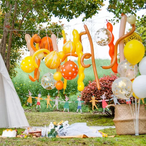 Vista 6 de 100 globos mágicos largos de látex grueso de 260Q para modelar con forma de animal, cumpleaños, payasos (marrón)