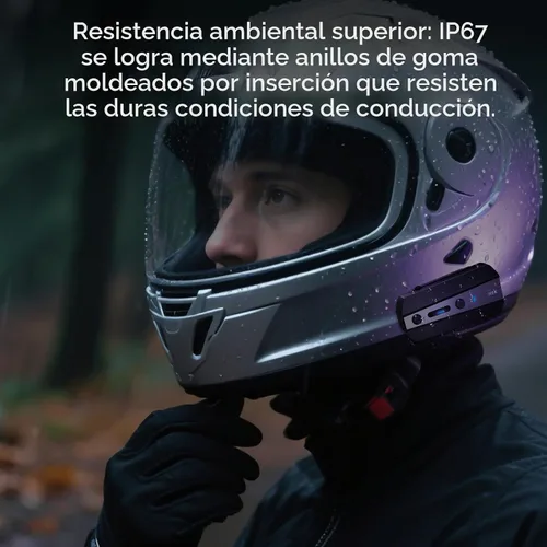 Vista 7 de JX01 - Auriculares Bluetooth para motocicleta con V5.4, 8 vías para casco de motocicleta con altavoces de 1.575 pulgadas, audio aptX, control