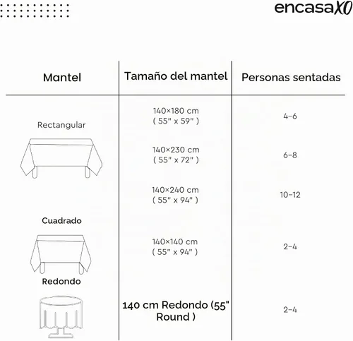 Vista 2 de Encasa XO Mantel cuadrado de algodón de 56 x 56 pulgadas, cuadros beige Cuadros beige búfalo