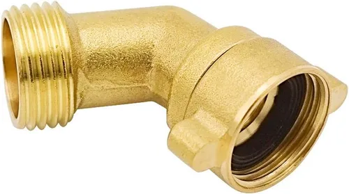 Vista 2 de HYDRO MASTER Adaptador de conexión giratoria rápida para manguera de jardín de codo, latón macizo