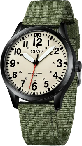 Vista 18 de CIVO Military Watch for Men Waterproof: Analog Mens Watches Classic- Field Wrist Watches for Man