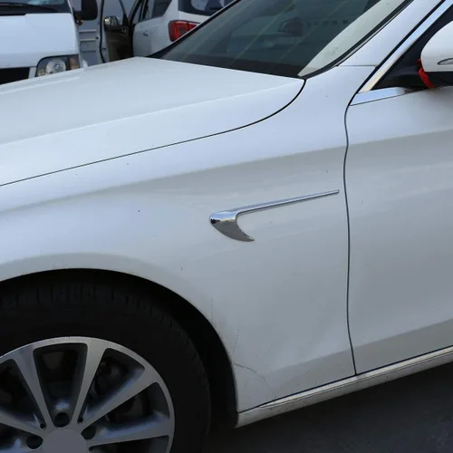 Vista 4 de YIWANG Cubierta para emblema lateral de automóvil ABS cromada, 2 unidades, para Mercedes Benz Clase C W205, Clase E W213, accesorios externos