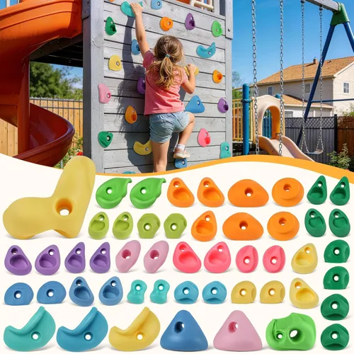 Vista 11 de 20 piezas de pared de escalada en roca para niños, agarres de pared de escalada en roca, kits de agarres de pared de escalada para adultos que