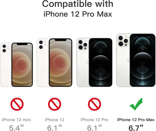 Vista 3 de JETech Funda 5 en 1 para iPhone 12 Pro Max, antiamarilleo, transparente 2 protectores de pantalla de vidrio templado, 2 protectores de lente
