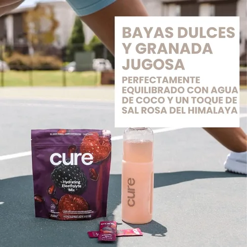 Vista 5 de Cure Hydration Mezcla de bebida de electrolitos a base de plantas Sin azúcar añadida FSA-HSA Polvo para el alivio de la deshidratación hecho