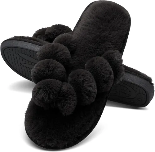 Vista 5 de JOINFREE - Pantuflas de dormitorio para mujer, cómodas, aptas para las cuatro estaciones, elegantes, zapatos para interiores y spa