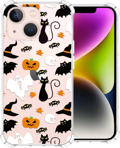Vista 14 de Funda transparente de Halloween para Google 6a, con patrón de fantasma, funda protectora de TPU suave, delgada, a prueba de golpes, para niños