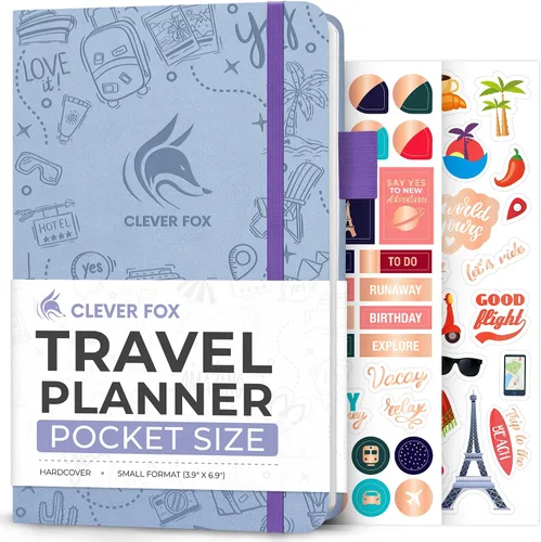 Vista 13 de Clever Fox Bolsillo para diario de viaje, organizador de itinerarios de vacaciones y viajes por carretera, diario de memoria de viaje, cuaderno
