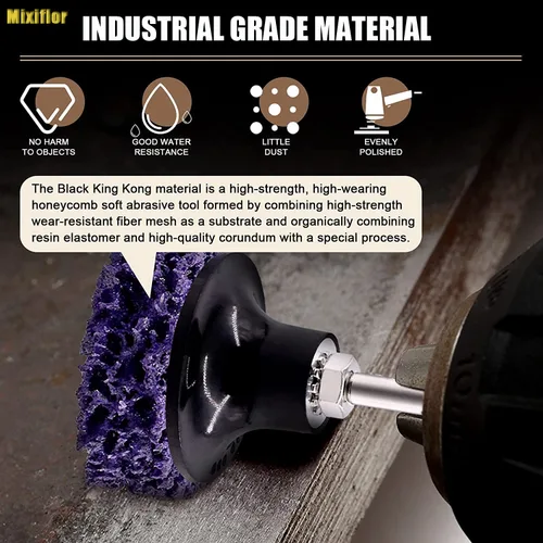 Vista 5 de 11 piezas de discos de tira de cambio rápido de 2" fáciles para amoladora angular, accesorios para tiras de pintura, rueda de eliminación de óxido