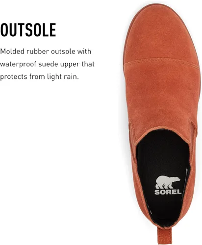 Vista 5 de Sorel - Botas cortas hasta el tobillo para mujer Evie, piel de ante impermeable, suela de cuña