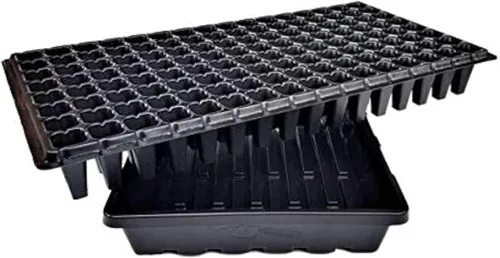 Vista 10 de Bootstrap Farmer Bandejas de inicio de semillas de 128 celdas extra fuertes, paquete de 5, bandeja de plántulas 1020 insertos