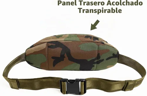 Vista 8 de Rough Enough - Riñonera cruzada para hombre, Camo, Riñonera de camuflaje militar