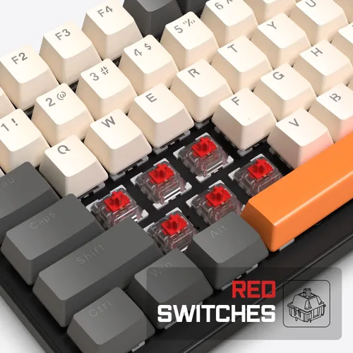 Vista 7 de Teclado para juegos K3-95% con cable y mouse de panal ultraligero con cable USB C en espiral, interruptor rojo lineal LIGHTSYNC RGB Chroma