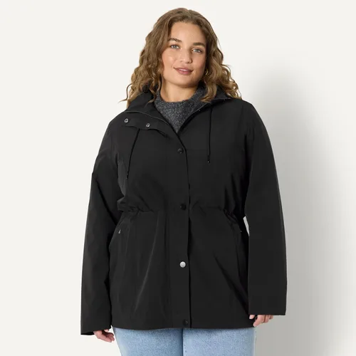 Vista 6 de Amazon Essentials Chaqueta de lluvia larga con capucha para mujer, de ajuste relajado, ligera e impermeable