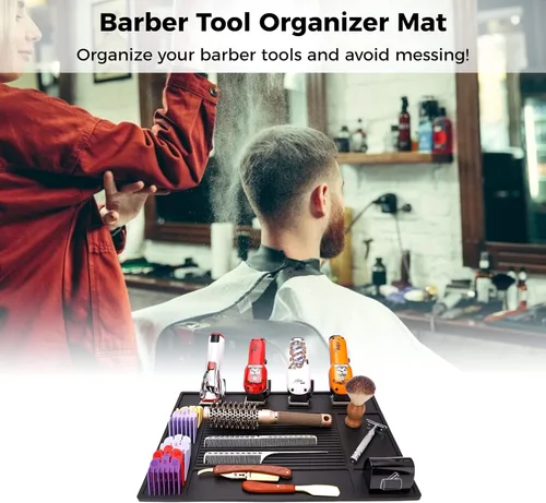 Vista 2 de yeesport Tapete organizador de herramientas de peluquería, almohadilla de silicona flexible para herramientas de peluquería, almohadilla magnética