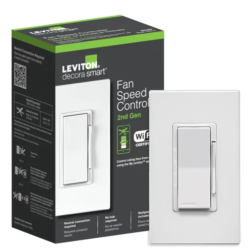 Vista 16 de Leviton Decora Smart interruptor regulador de intensidad, 0-10V, Wi-Fi, requiere cable neutro, funciona con Matter, My Leviton, Alexa, Google