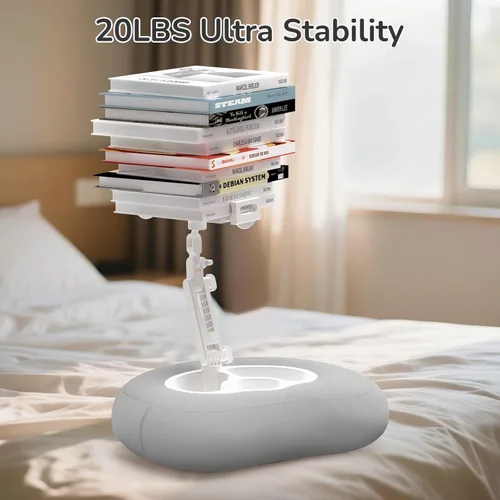 Vista 5 de Soporte de almohada para tableta para Kindle iPad compatible con teléfono/tableta de 4.7 a 10 pulgadas, iPad, iPhone, Samsung, Google, soporte