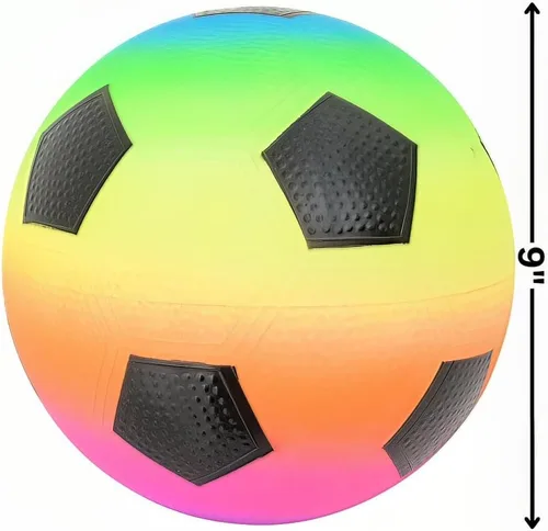 Vista 3 de Rhode Island Novelty Bola de fútbol arco iris de 9 pulgadas, uno por pedido