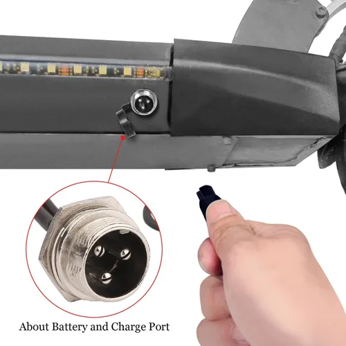Vista 6 de Puerto de carga de scooter eléctrico con cubierta antipolvo, conector de puerto de carga compatible con Kugoo M4, M4Pro Scooter eléctrico