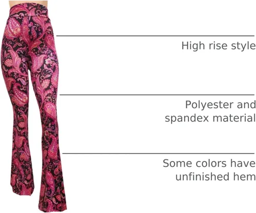 Vista 65 de ShopMyTrend - Pantalones de yoga largos con piernas anchas y acampanadas estilo palazzo, con cintura alta, para mujer