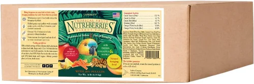 Vista 2 de LAFEBER'S - Alimento para pájaros de mascotas Nutri-Berries de frutas tropicales, hecho con ingredientes no transgénicos y de grado humano