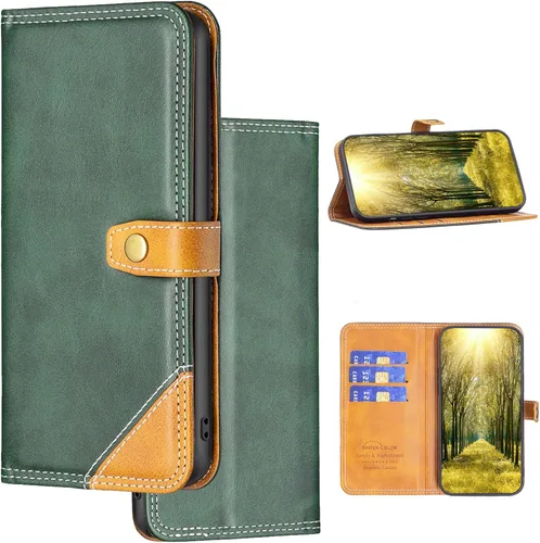Vista 6 de Funda compatible con Nothing Phone 1, piel sintética, compatible con Nothing Phone One (A063), protección con cierre magnético, funda de cartera