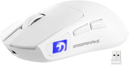 Vista 12 de ATTACK SHARK × MAMBASNAKE M4 Mouse inalámbrico para juegos, 24000 DPI ajustable PAW3311 Sensor óptico, botones programados, 1.83 oz Ratones Negro