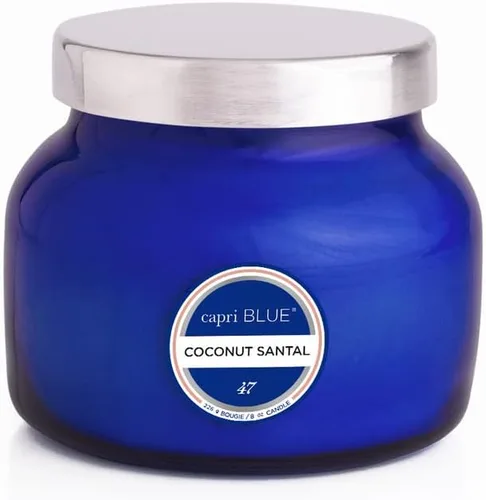 Vista 8 de Velas de tarro de firma Capri Blue - Mezcla de cera de soja de larga duración - Velas de lujo con aroma tropical - Viene en tarro de vidrio
