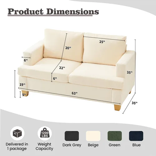 Vista 2 de Apicizon Cloud Couches Juegos de Muebles para Sala de Estar, Juego de Sofá Loveseat de 2 Plazas y Sofá de 3 Plazas para Dormitorio, Cómodo Sofá Cama