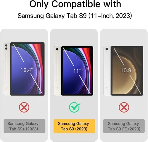 Vista 2 de JETech Funda para Samsung Galaxy Tab S9 de 11 pulgadas con soporte para bolígrafo S, parte trasera de policarbonato transparente transparente, a