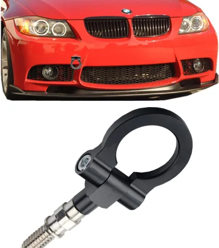 Vista 6 de JGR Track Racing Style - Gancho de remolque con tornillo de aluminio CNC para la defensa delantera y trasera del BMW, Negro