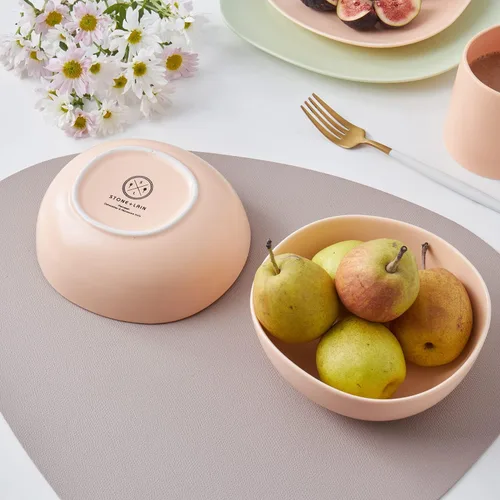 Vista 5 de Stone Lain Delilah - Juego de platos de porcelana de 6 pulgadas, color naranja pastel