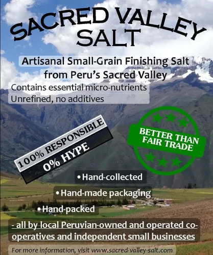 Vista 3 de SACRED VALLEY SALT from Maras, Perú - Sal de acabado de grano pequeño - Bolsa a granel de 4 libras