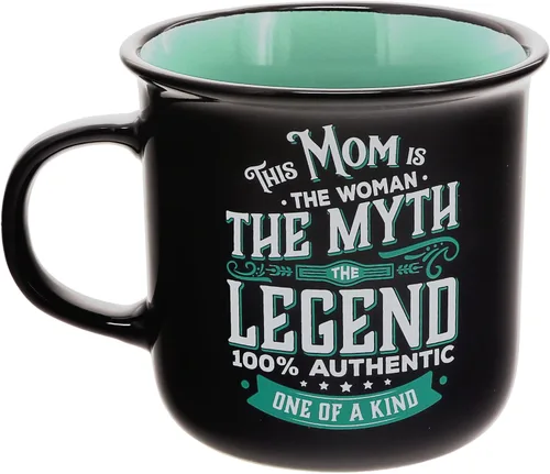 Vista 3 de Pavilion Gift Company - Mom The Legend - Taza de cerámica de 13 onzas, taza de café de doble cara, regalo del día de la madre, 1 unidad, paquete