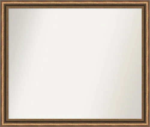 Vista 130 de Amanti Art Espejo de baño de bronce para sobre fregadero, 24 x 24 pulgadas, espejo de tocador cuadrado estrecho de bronce Manhattan, marco de madera