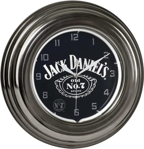 Vista 2 de Jack Daniel's Whiskey Logo - Old Number 7 - Reloj de pared con barra de neón individual