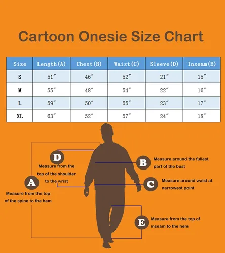 Vista 6 de VEULENT Adult Onesie Pajamas Unisex Animal One-Piece Cartoon Costume Cosplay Homewear Sleepwear Partywear For Men Women
