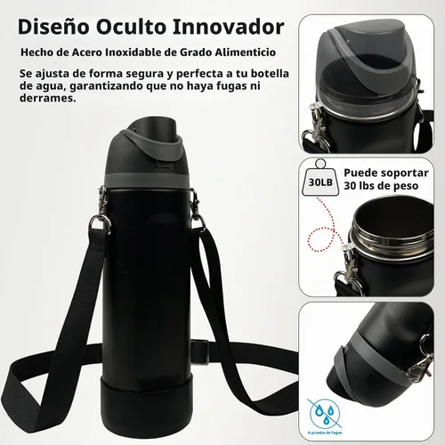 Vista 2 de Juego de botas de silicona para botella de agua Owala de 24 onzas, 32 onzas, 40 onzas, incluye funda antideslizante, correa para el hombro y correa
