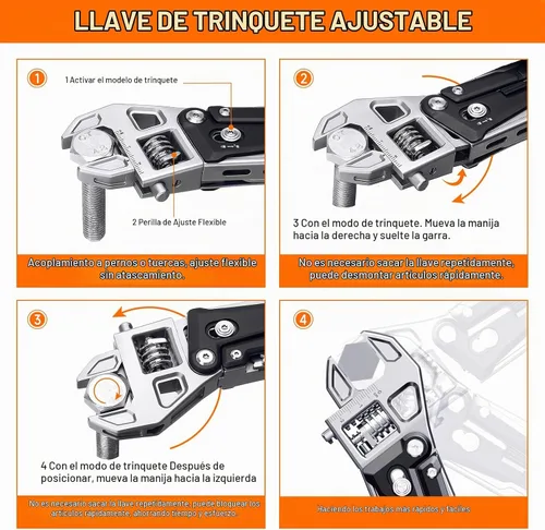 Vista 2 de NEXTOOL W4 - Llave de trinquete ajustable multiherramienta de 11 en 1, herramienta plegable EDC con alicates, cuchillo, sierra y destornillador