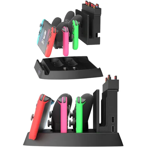 Vista 2 de Skywin Switch Charging Dock - Charging Dock and Game Holder for Switch Console, Joy-Con Controllers, Switch Pro Controllers, Charging Base and Up to
