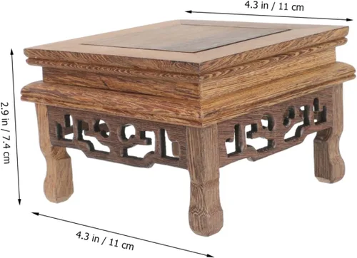 Vista 4 de IMIKEYA Artesanías de madera la decoración de la oficina bandejas de madera bandeja de cristal base jarrón base de tetera base de madera bonsái